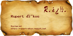 Rupert Ákos névjegykártya