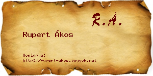 Rupert Ákos névjegykártya